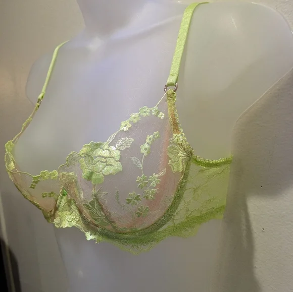 Honey Birdette Whitney Bra - 34C, Apple Green - Picture 6 of 12